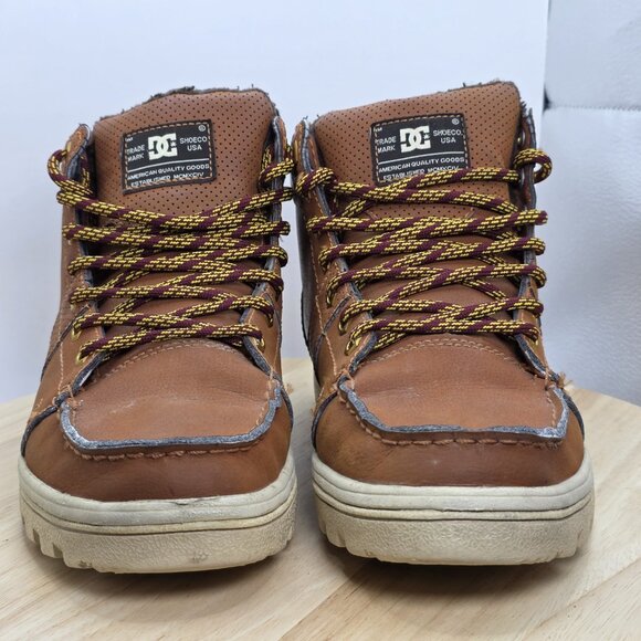 Men's Size 8 - DC Woodland Boots Brown Moc Toe BMX MOTO Hiking Skate Boots - Picture 2 of 9